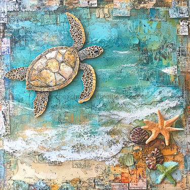 Nautical Sign, Sea Turtle Sign, DCO-02572, Sign For Wreath, 10x10